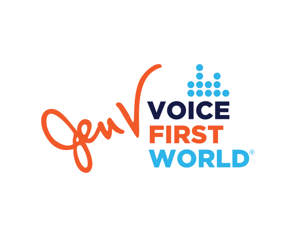 Jen V Voice First World logo.
